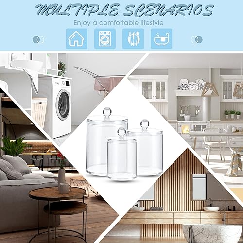 Miniatura 4 de Lallisa Soporte acrílico para secadora con 3 tarros de lavandería, organización de lavandería, contenedores acrílicos para organización de