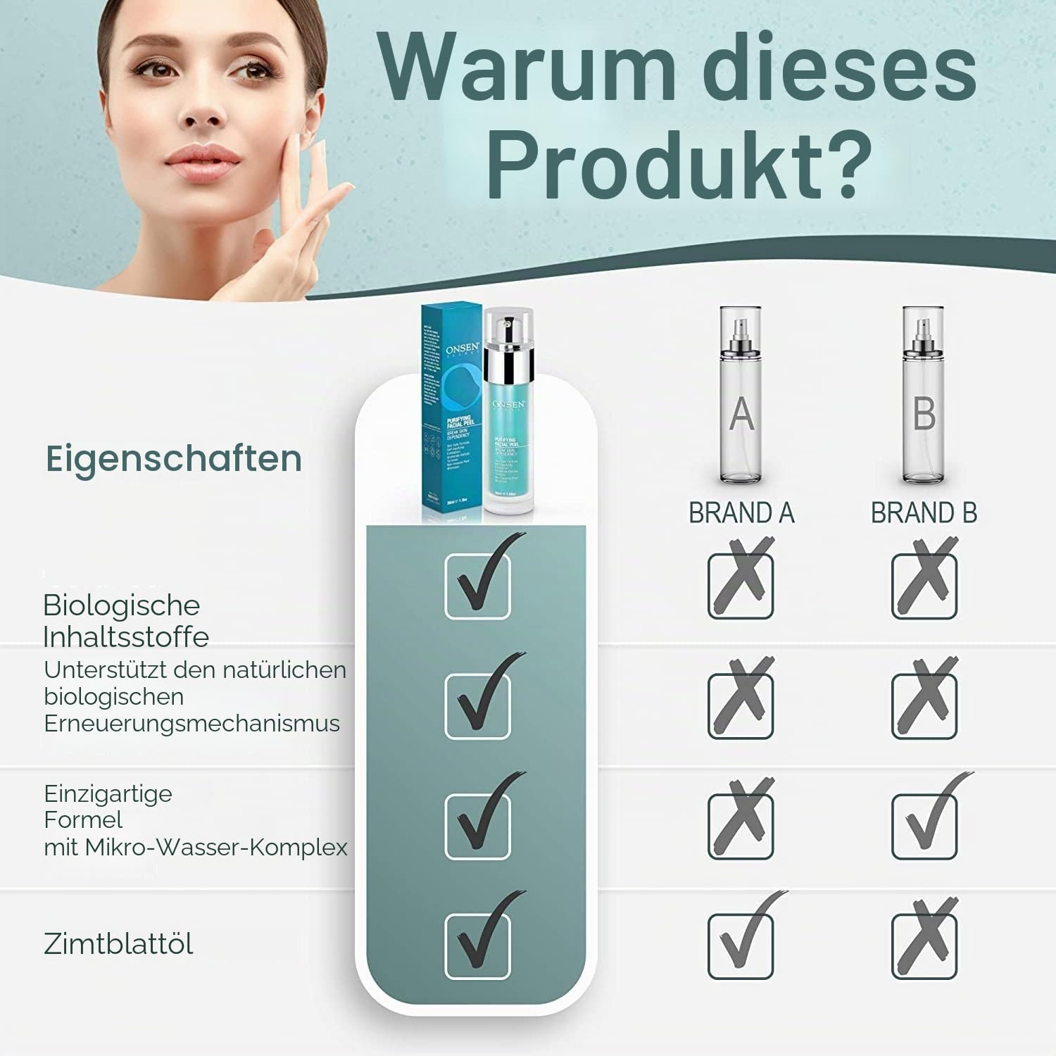 Peeling Gel (50ml) by Onsen Secret - Täglicher Sanfter Gesichtspeeling, Dunkelfleckenentferner, Organisches Gesichtspeeling für Empfindliche Haut, Natürliches Aufhellendes Peeling-Gel für Frauen