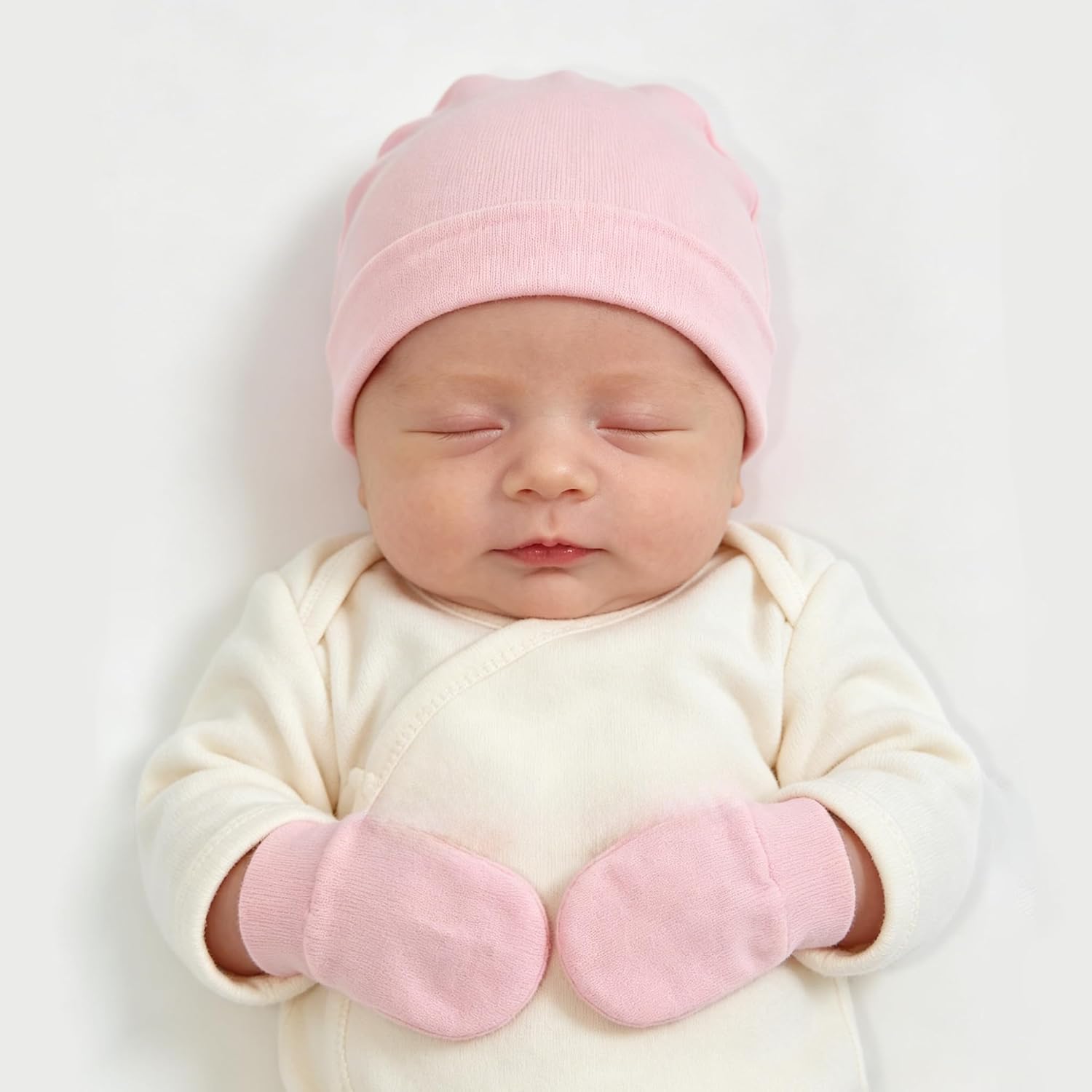 3-Pack Baby Hats Mittens Cotton Premature Caps Warm Newborn Beanie Infant Hat for 0-6 Month Boy Girl Toddler