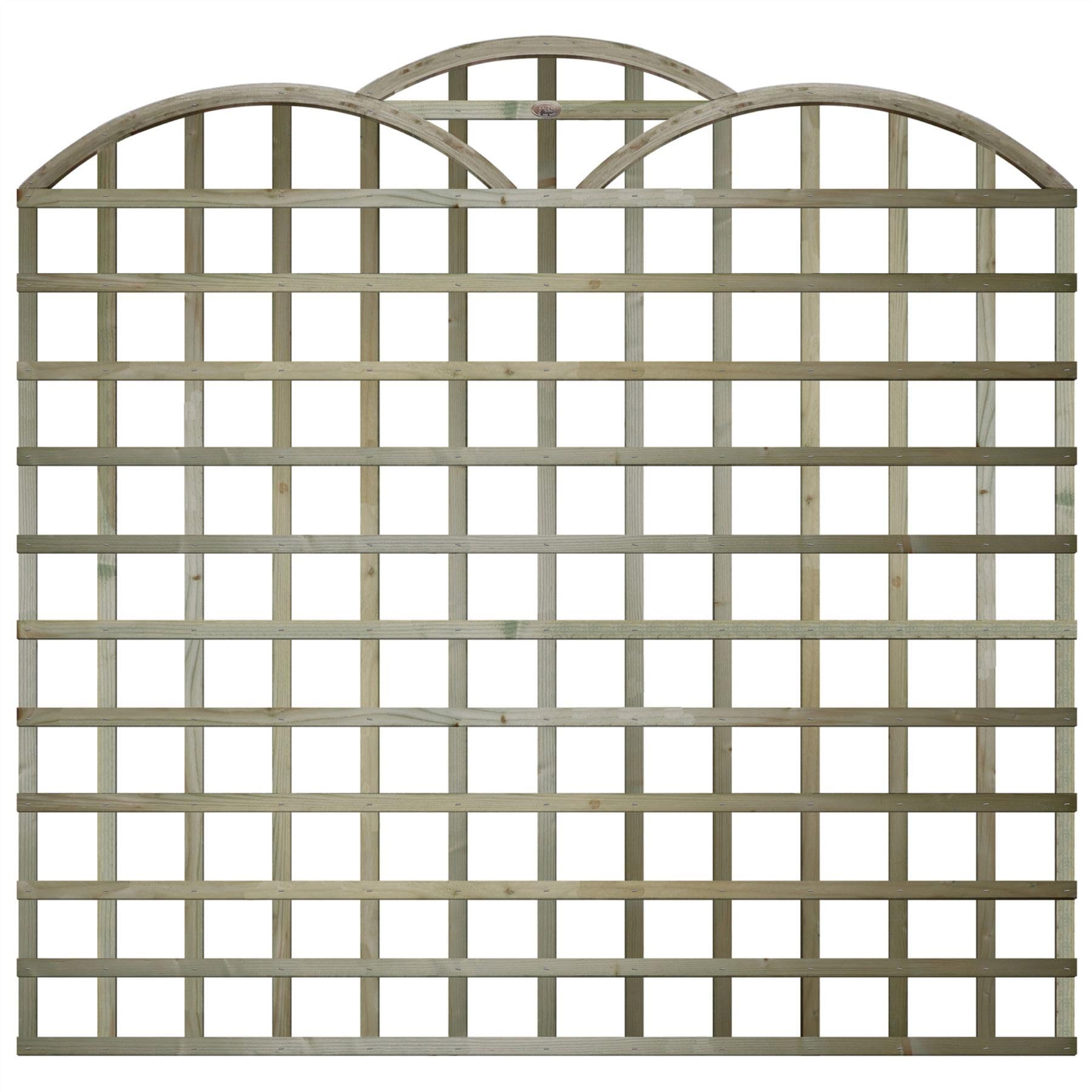 Standard Arched Triple Dome Top, 6ft x 5ft Wooden Garden Fence Trellis Panel | Decorative Fencing for Screening Divider, Pergola, & Boundary Wall Lattice (Wide: 182cm x High: 150cm)