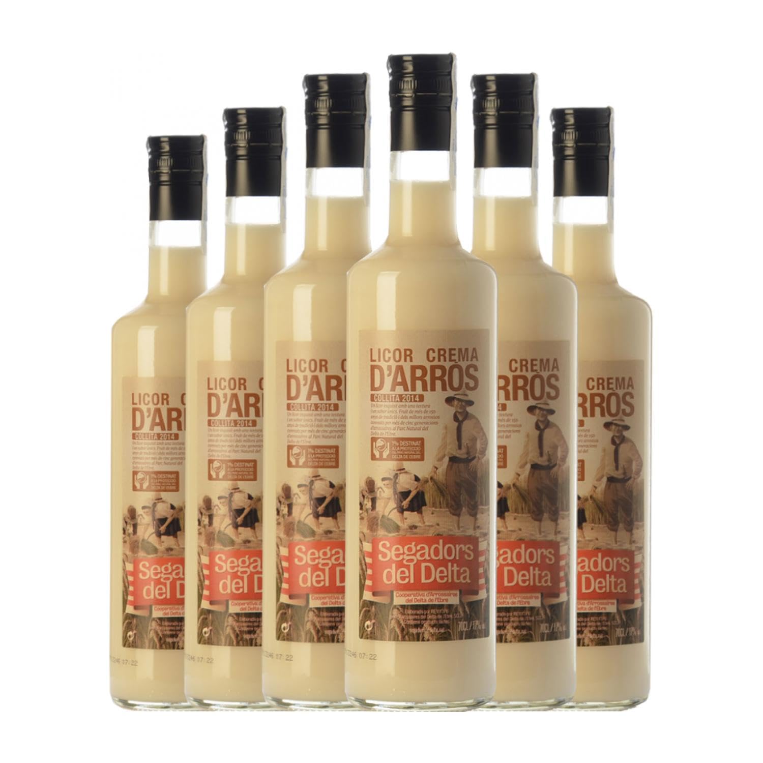 Crema de Licor Segadors del Delta Licor d'Arròs 70 cl (Caja de 6 Botellas de 70 cl)