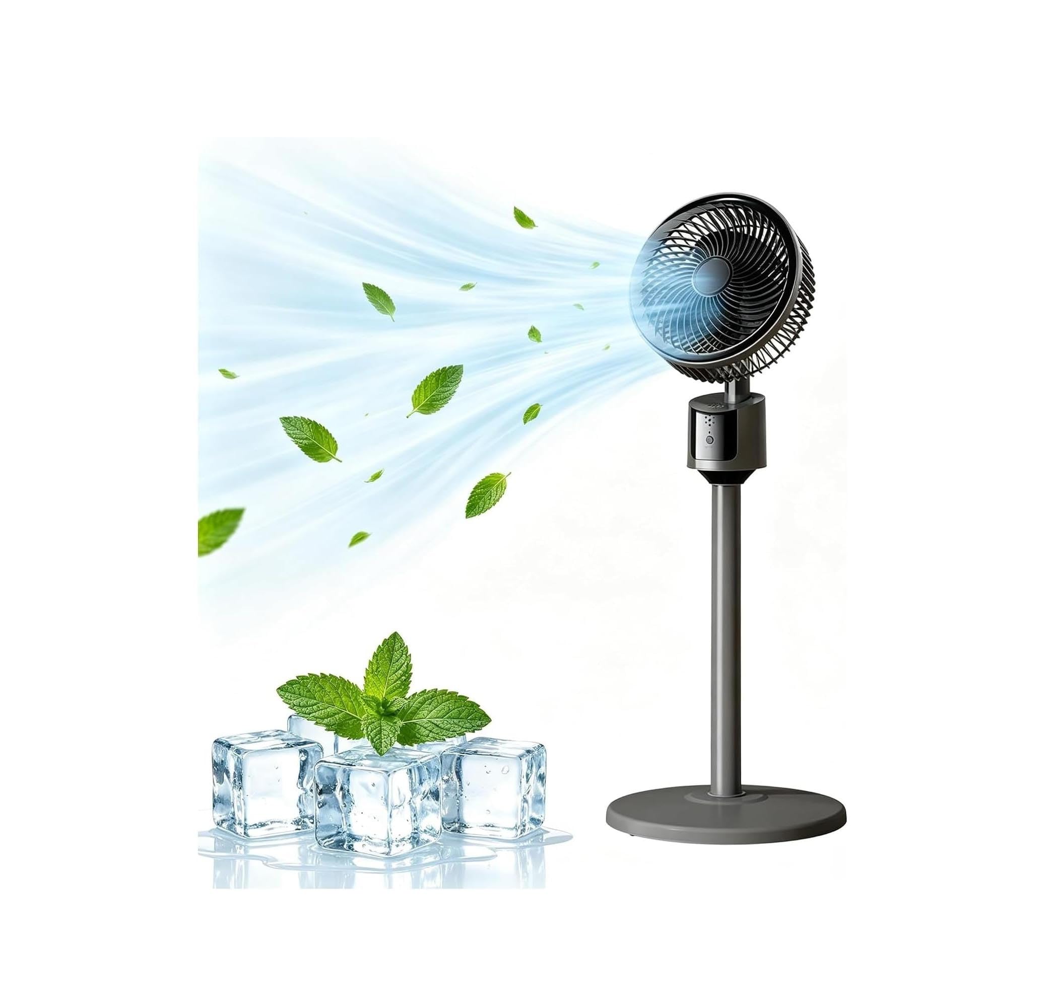 Wide Angle Oscillating Standing Air Circulator Floor Fan, 3 Speed Low Noise USB Powered Pedestal Cooling Fan With Stable Anti-Tip Base, Portable Indoor Outdoor Fans For Bedroom Dorm Apartment Office