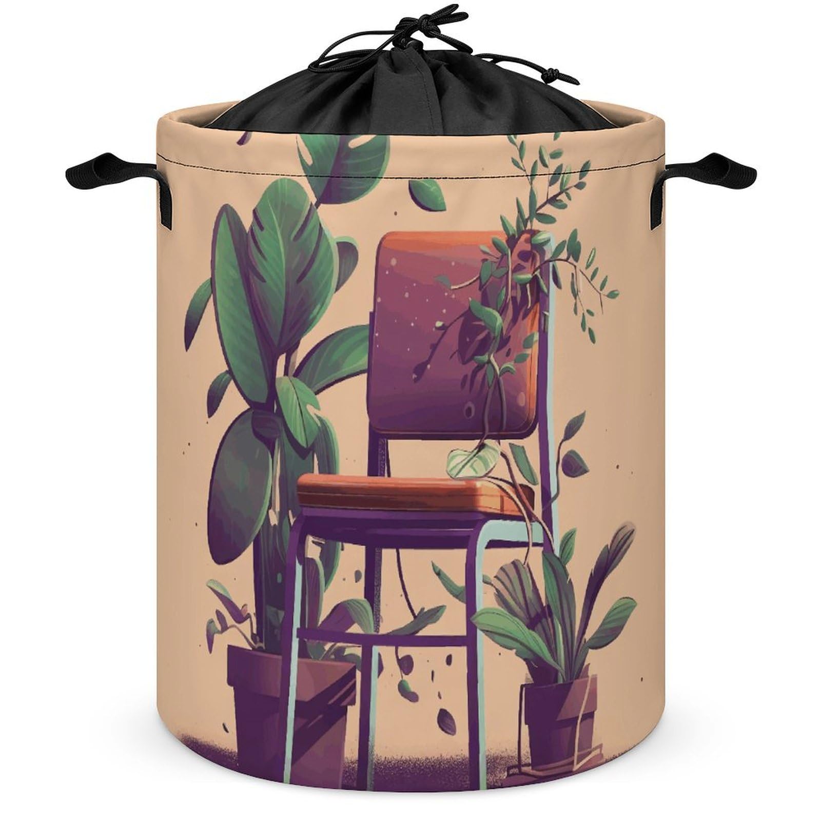 Panier à linge avec couvercle imperméable et pliable 44x44 cm pour chambre et dortoir
