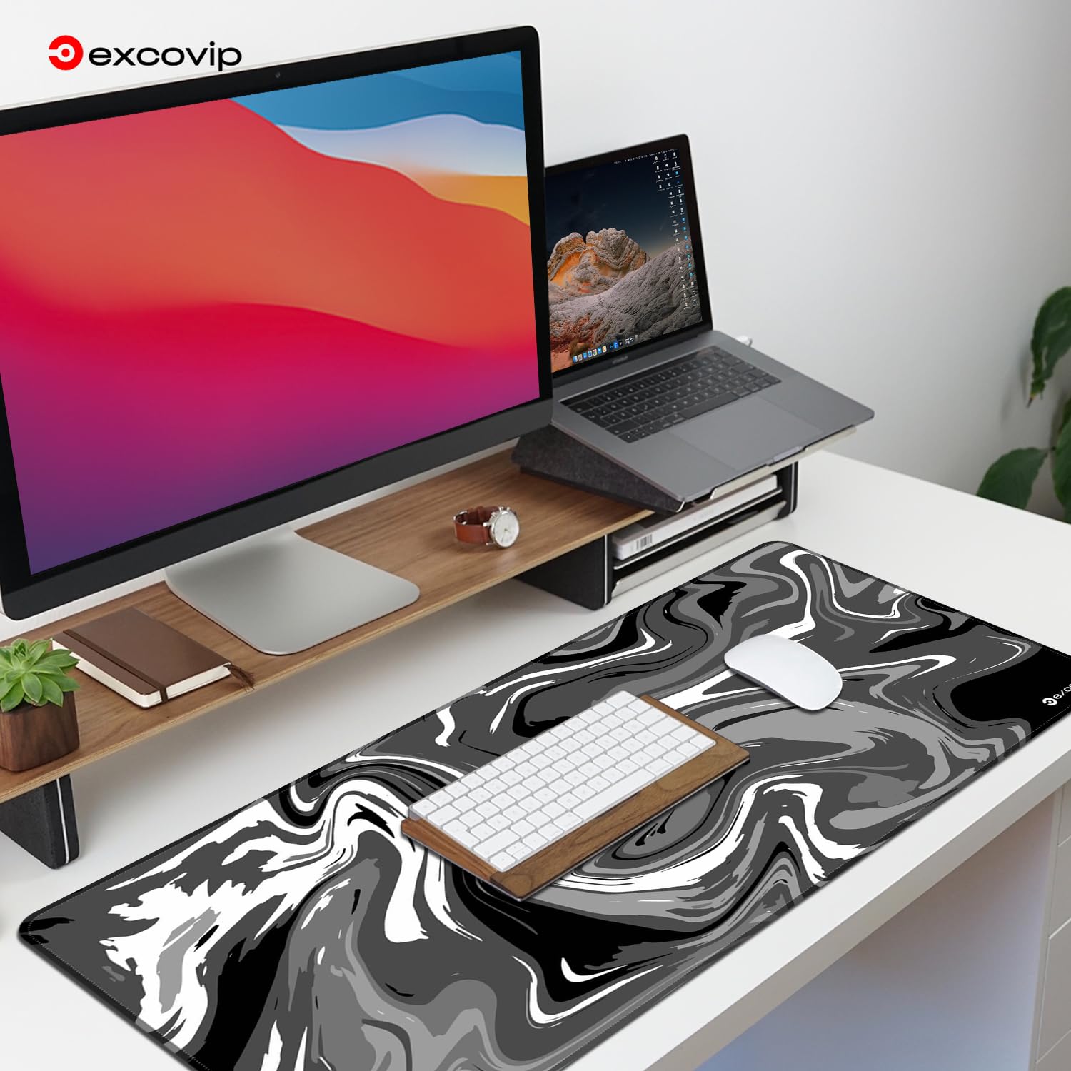 Tappetino Mouse Gaming XXL MDL 80x30cm - Base In Gomma Antiscivolo, Superficie Liscia, Rosso - Foto 5