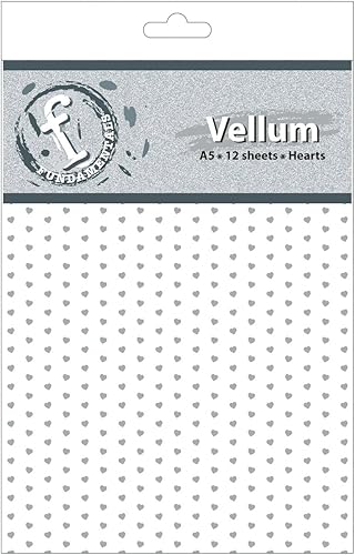 Ruby Rock-It Fundamentals - Hojas de vitela A5, 8.3 x 5.8 pulgadas, corazones, paquete de 12