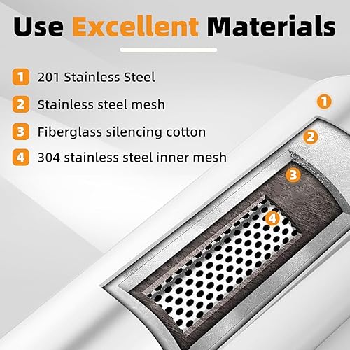 Miniatura 42 de A-KARCK Resonador de escape de entrada de 4 pulgadas, entrada de 4 pulgadas, salida de 4 pulgadas, silenciador de longitud total de 30 pulgadas, 1