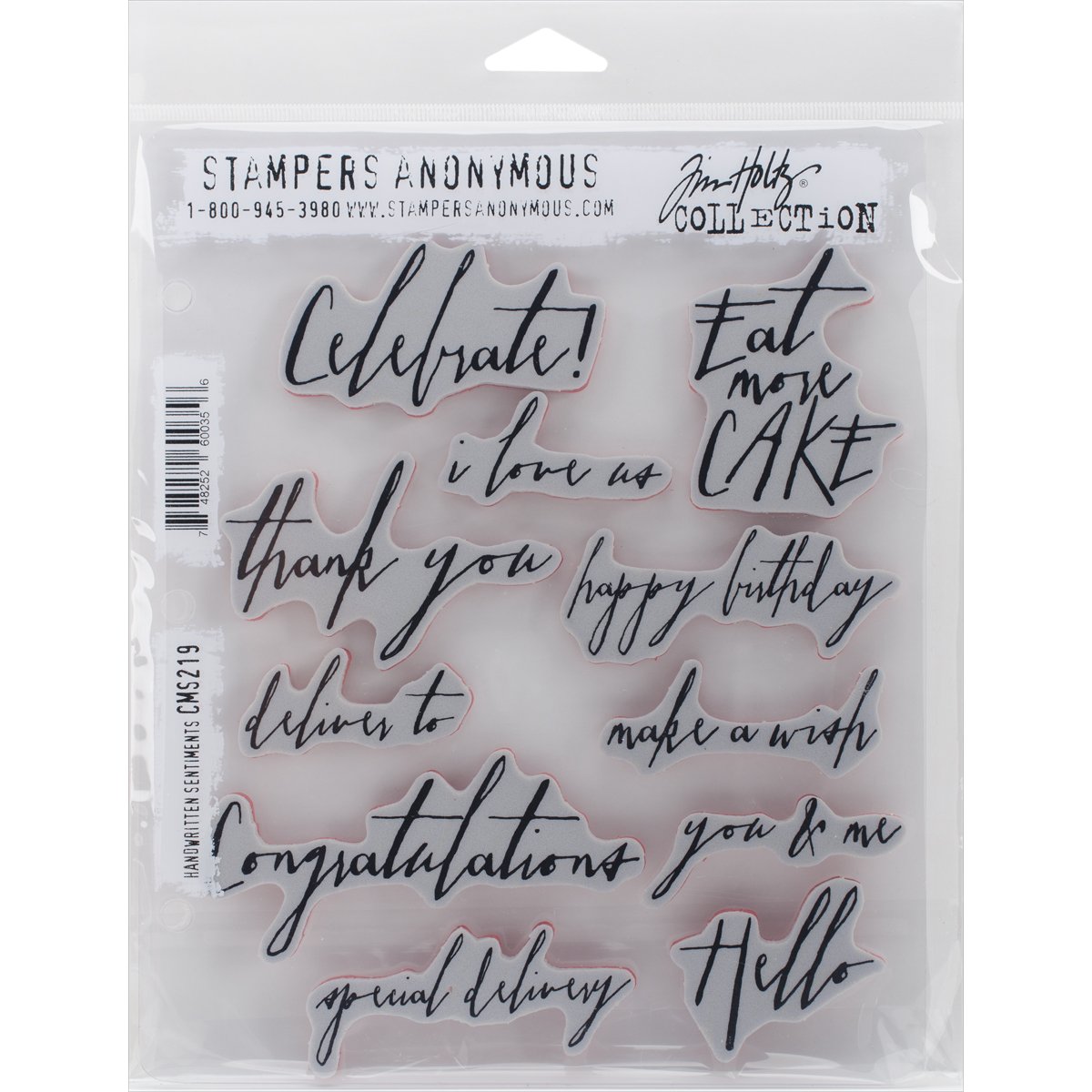 Stampers Anonymous_AGW Cling Handwritten Sentiments Mounted Stamp