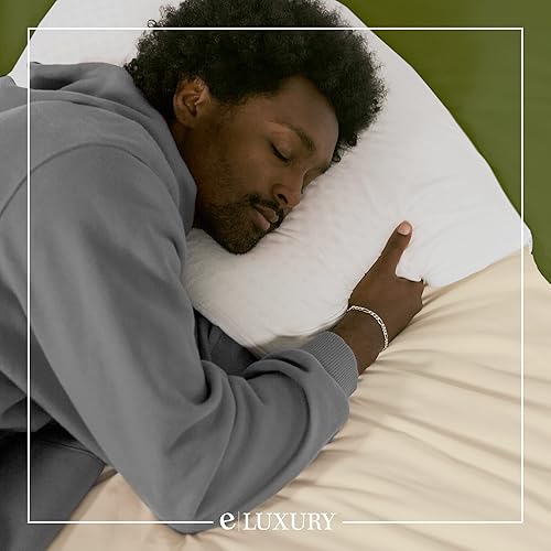 Miniatura 7 de eLuxurySupply Almohada de espuma de látex  Funda extra afelpada 100% algodón  Soporte para dormir, lectura, cuello, hombros y espalda  Juego de 2