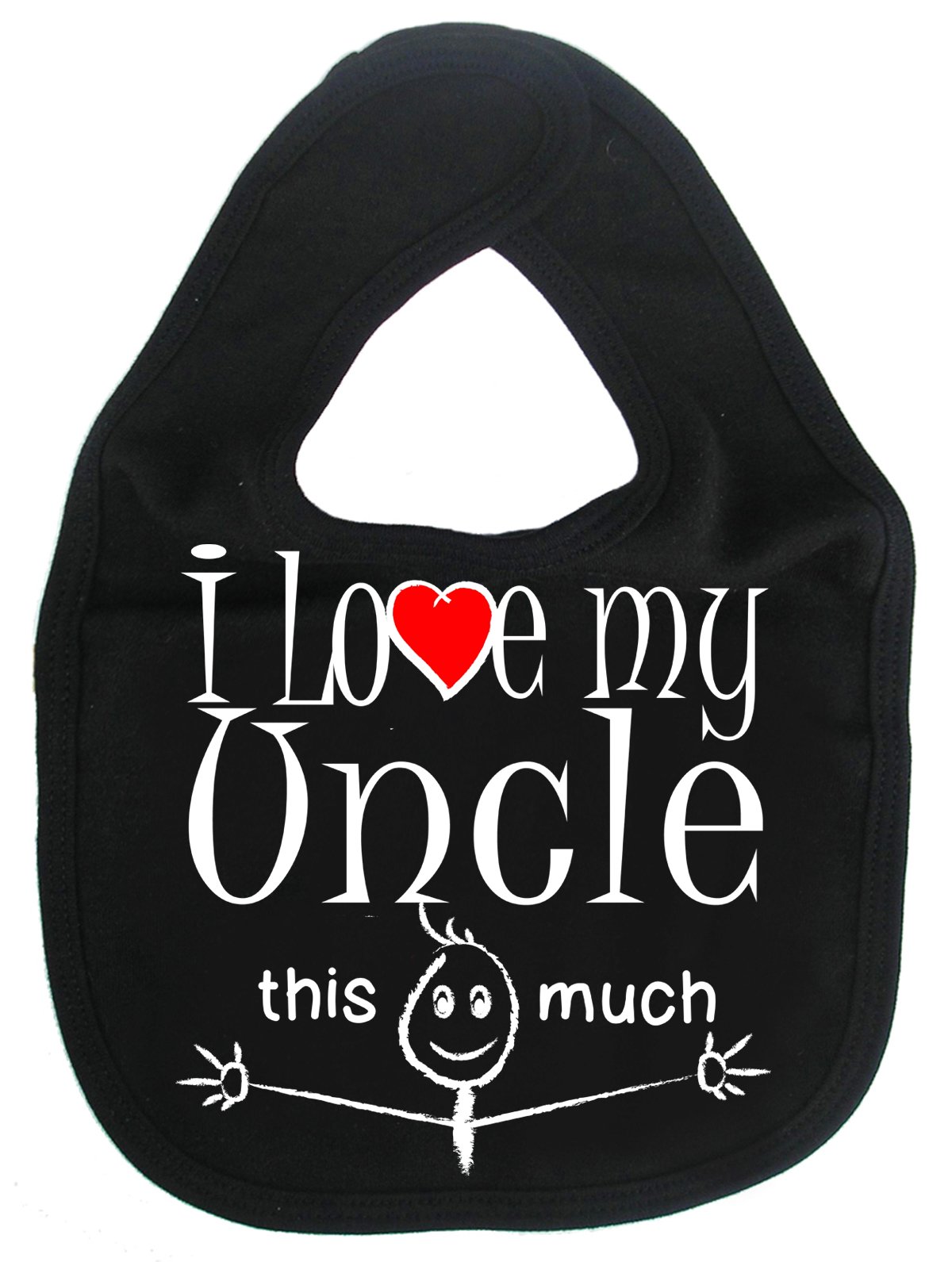 Image is Everything IiE, I Love My Uncle This Much, Niece Nephew Baby Unisex Soft Cotton Feeding Bib, Black