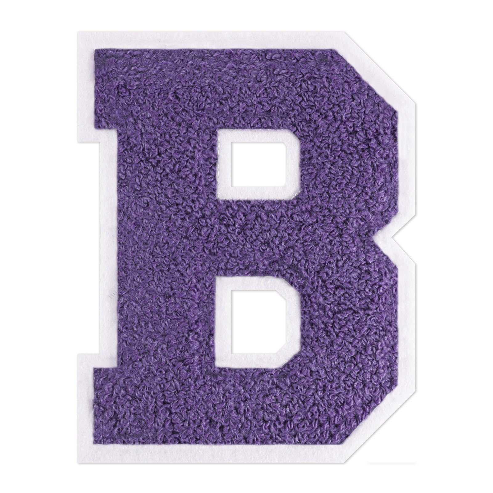 VGROSIA 4-1/2" Varsity Letter Patches Chenille Purple Iron On Letters Large Letterman Jacket Patches Iron On Patch for Jacket/Hoodie/Varsity B