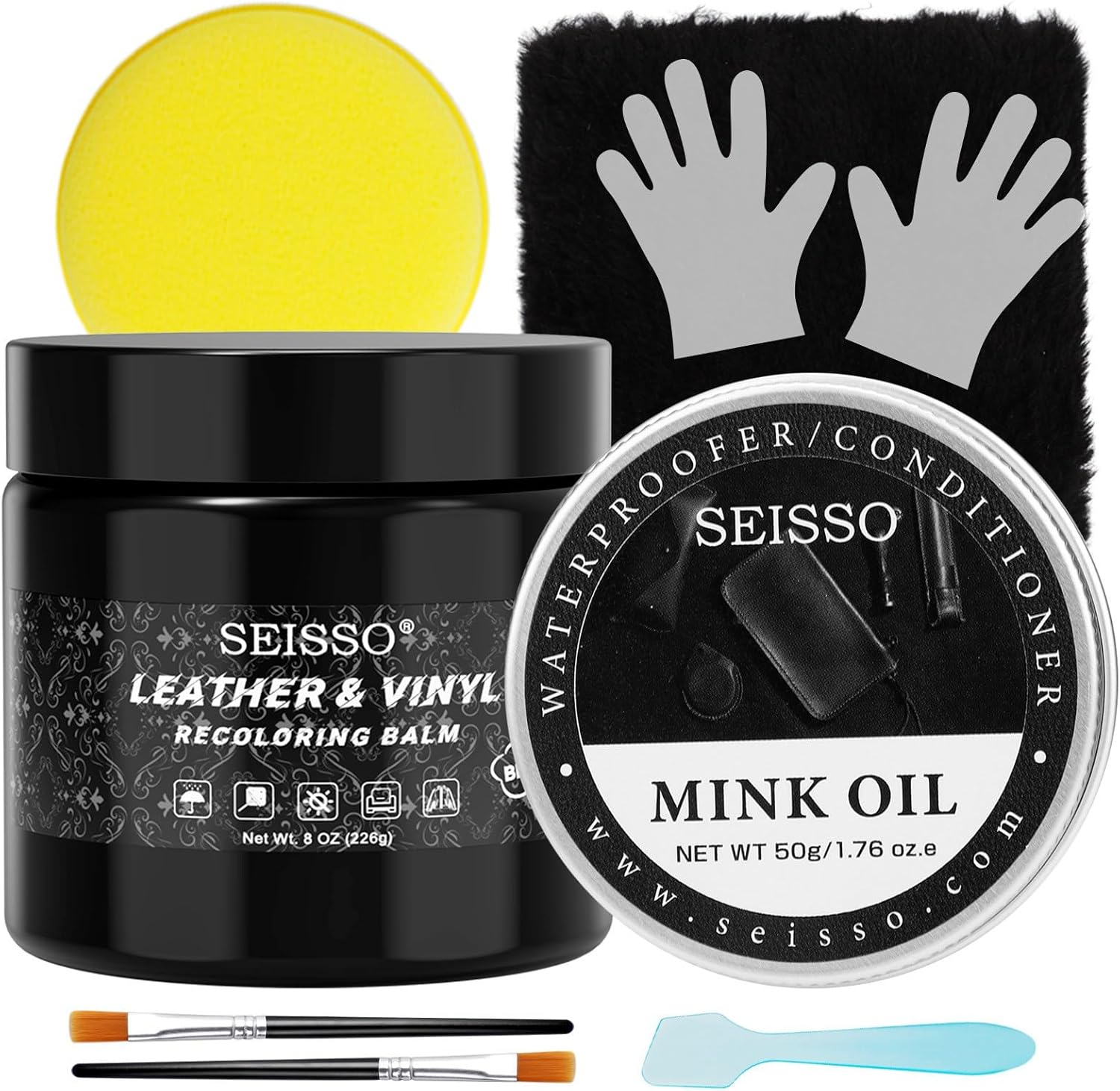 SEISSO Black Leather Recoloring Balm, Leather Color