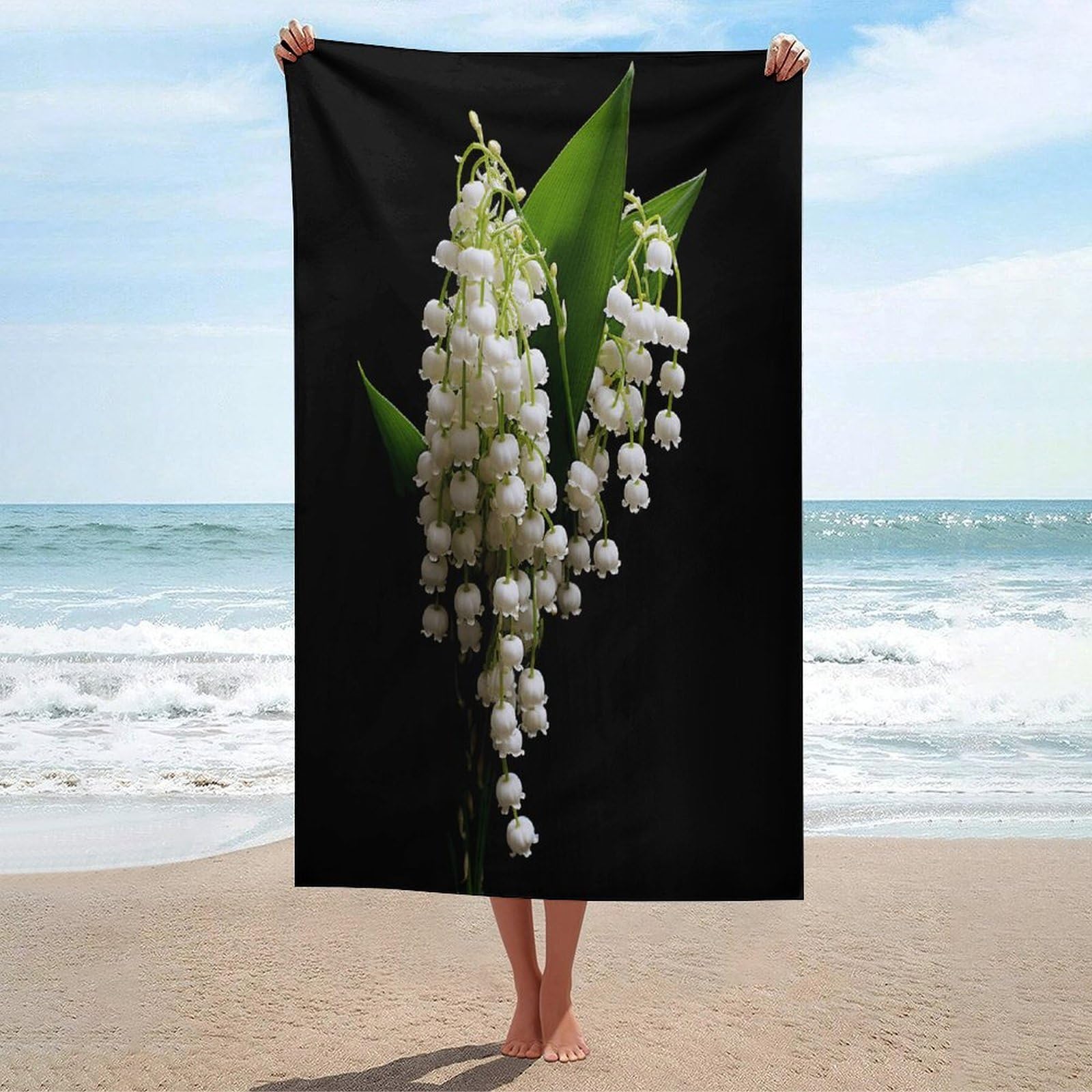 Adfgyerh Unisex Style Some Lilies Of The Valley Bath Towels Beach Towel Lightweight Quick Dry, Bath Towel For Travel Sports Pool Swimming Bath Camping Yoga Adults130x80cm
