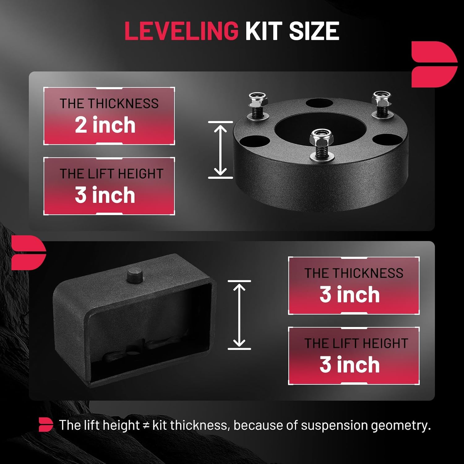 BDFHYK 3" Front and 3" Rear Leveling Lift Kits Compatible with Chevrolet Silverado 1500 Compatible with GMC Sierra 1500, Suspension Lift Kit Set for 2007-2019 Silverado 1500 2WD 4WD