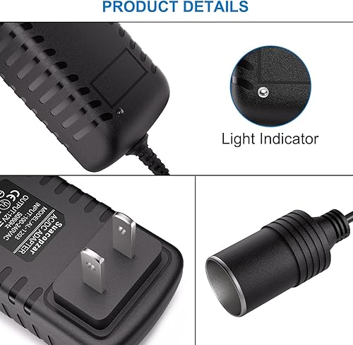 Miniatura 3 de 12V 3A 36W AC a DC Convertidor de encendedor de cigarrillos de coche (no para dispositivo de alta potencia), AC 110-240V a DC 12V Fuente de
