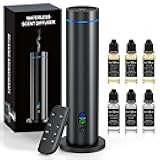 Waterless Diffuser, 1000 Sq.Ft Coverage, Essential Oil Diffuser with Tilt-Safe, Remote Control, Adjustable Mist Mode, Mood Lights Aromatherapy Diffuser for Home, Large Room, Office, Hotel, Black