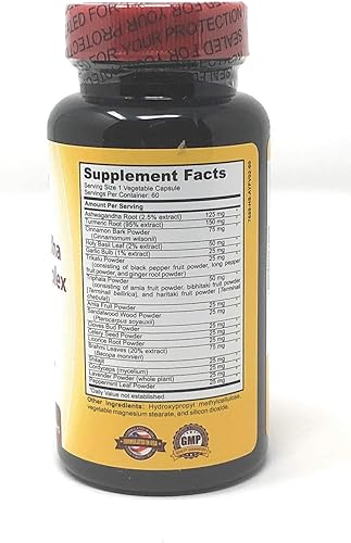 Miniatura 3 de El complejo de Ashwagandha con hoja termérica de canela y albahaca apoya una respuesta saludable al estrés del sueño y la salud inmunológica