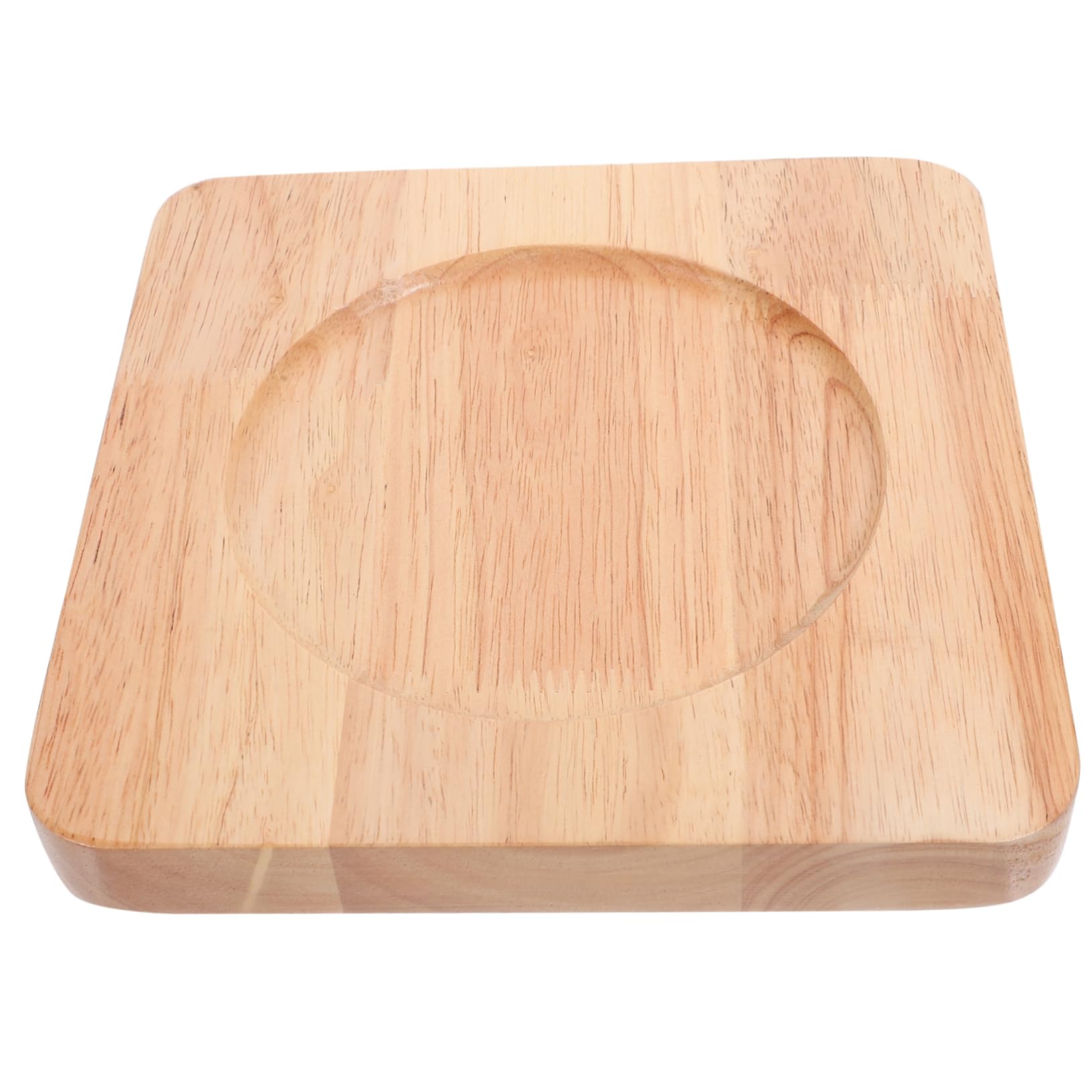 Holz Topfuntersetzer 20x20cm mit Anti Rutsch und Hitzebeständiger Dämmung Küchenzubehör aus Massivem Holz für Esstisch und Restaurants