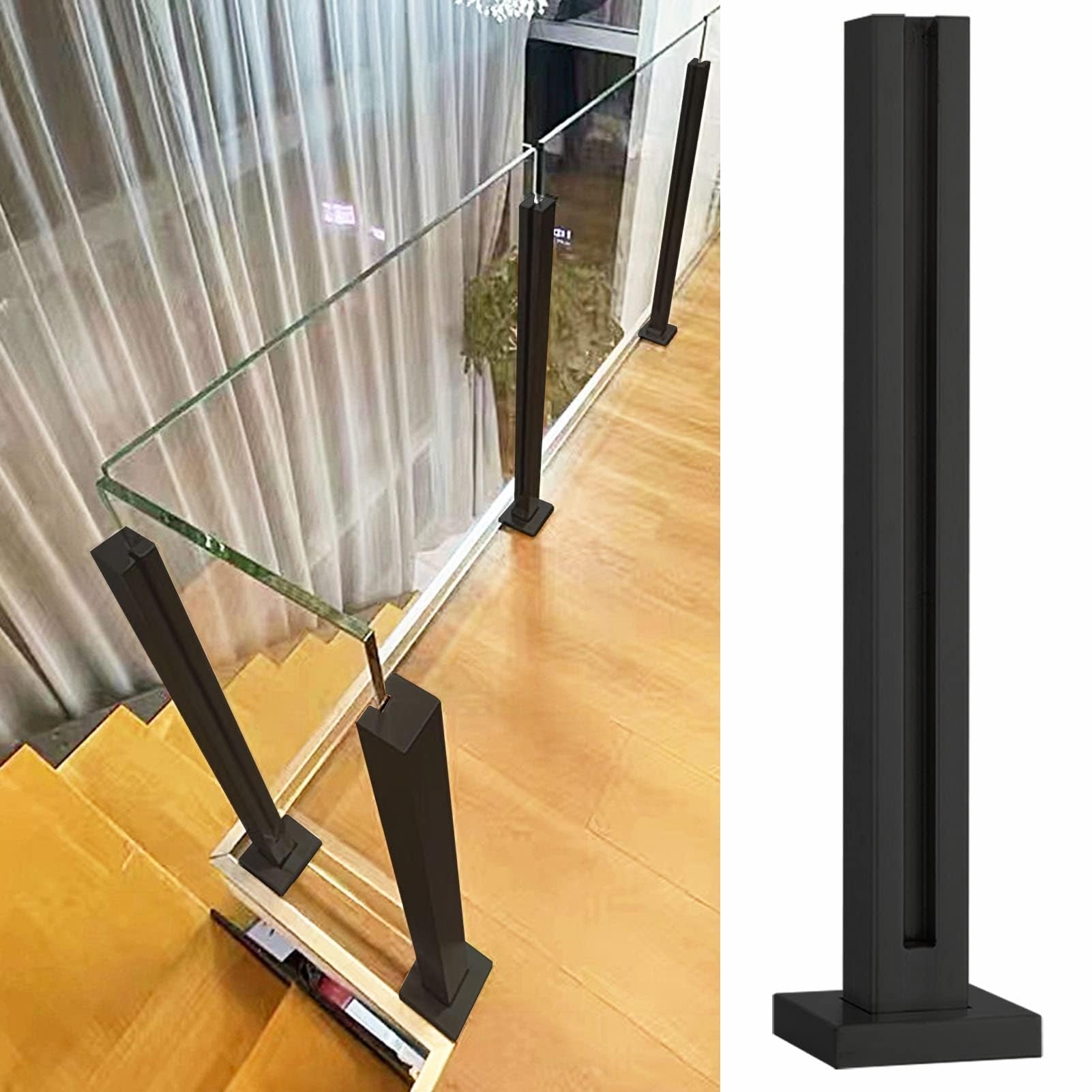 Kit de balaustrada de vidrio interior duradero y elegante en acero