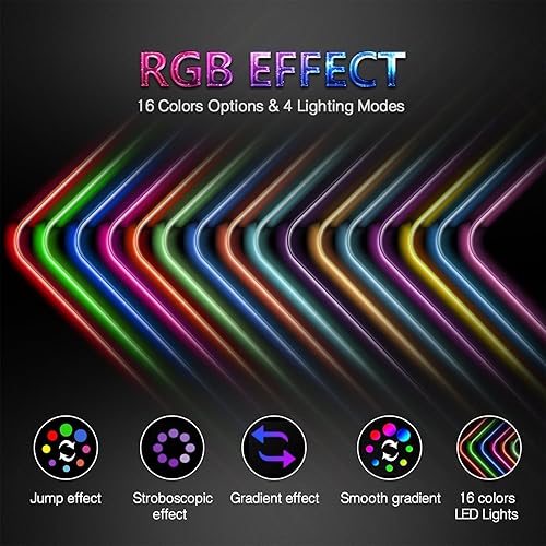 Miniatura 7 de Queen Throne - Silla de juegos de carreras con reposapiés y respaldo ajustable, silla ergonómica reclinable con respaldo alto y luces LED RGB,