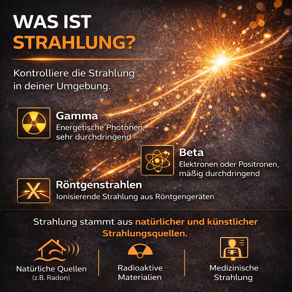 Geigerzähler - Dosimeter - Strahlenmessgerät - Strahlungsmessgerät Geiger Counter zur Messung μSv/H von Radioaktiver Strahlung mit deutscher Anleitung -