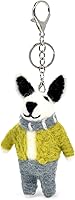 LuckGift Handmade Wool Felt Bunny Keychain - 100% Natural Nepali Wool Rabbit Charm, Cute Artisan Bag/Car Ornament & Gift