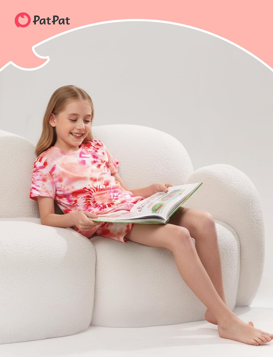 PATPAT Girls Tie Dye Pajamas Sets Short Sleeve Tops and Shorts Pjs Loose Unisex 2 Piece Loungewear Summer Home Wear - Image 5