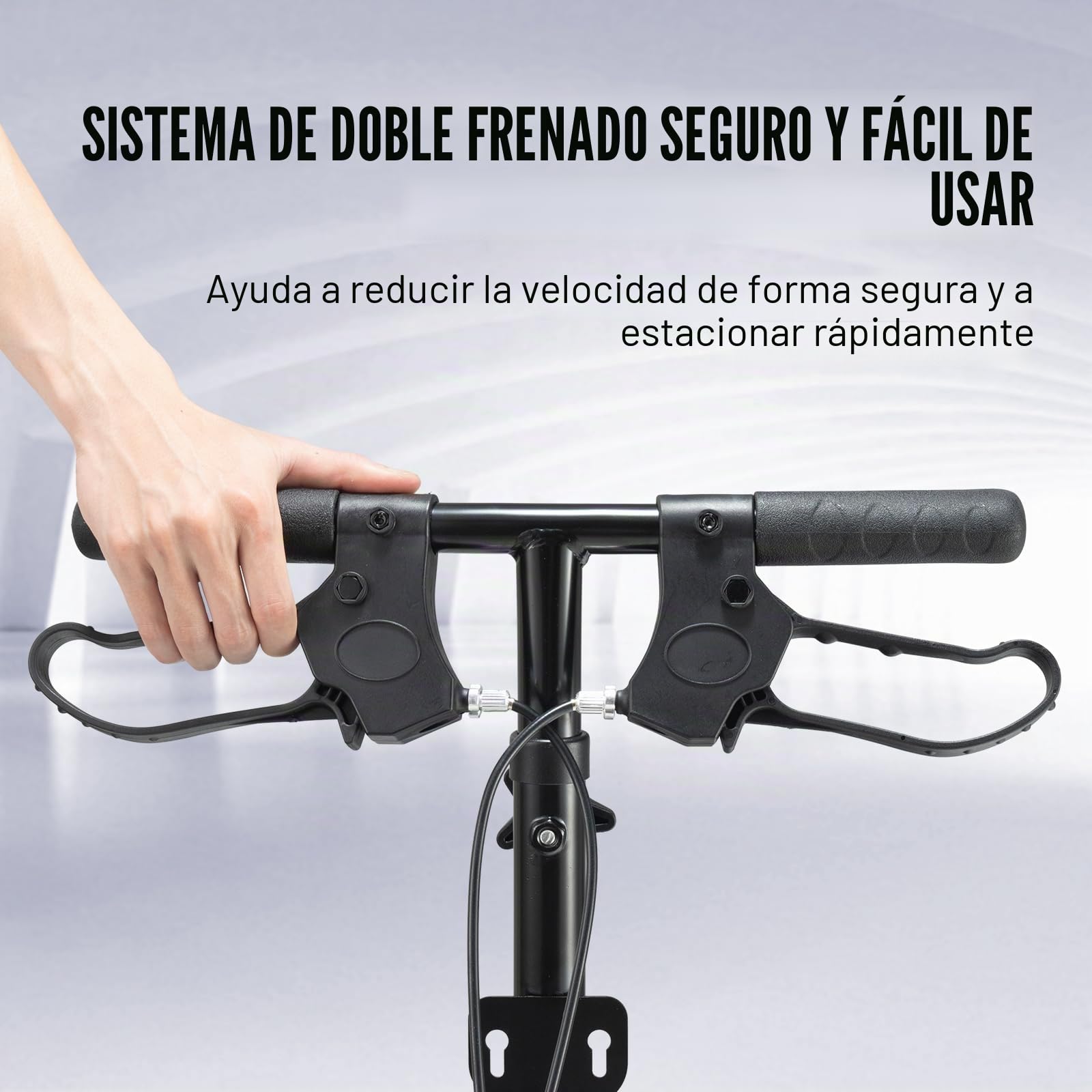 VEVOR Patinete de Rodilla Plegable, Andador de Rodilla Orientable de Acero al Carbono con Manillar Ajustable, Ruedas Todo Terreno, Recuperación de Piernas para Lesiones de Tobillo Roto, 445-570 mm