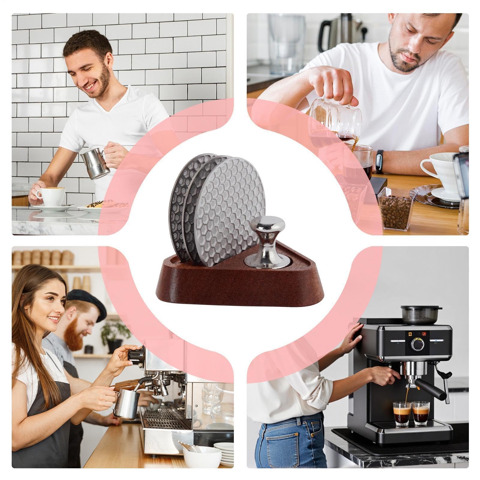 Wiederverwendbare Kaffeefilter – Tragbarer Edelstahl-Tropfer und Sieb mit magnetischem Extraktor für Camping, Reisen, Zuhause, Küche, Innen- und Außenbereich