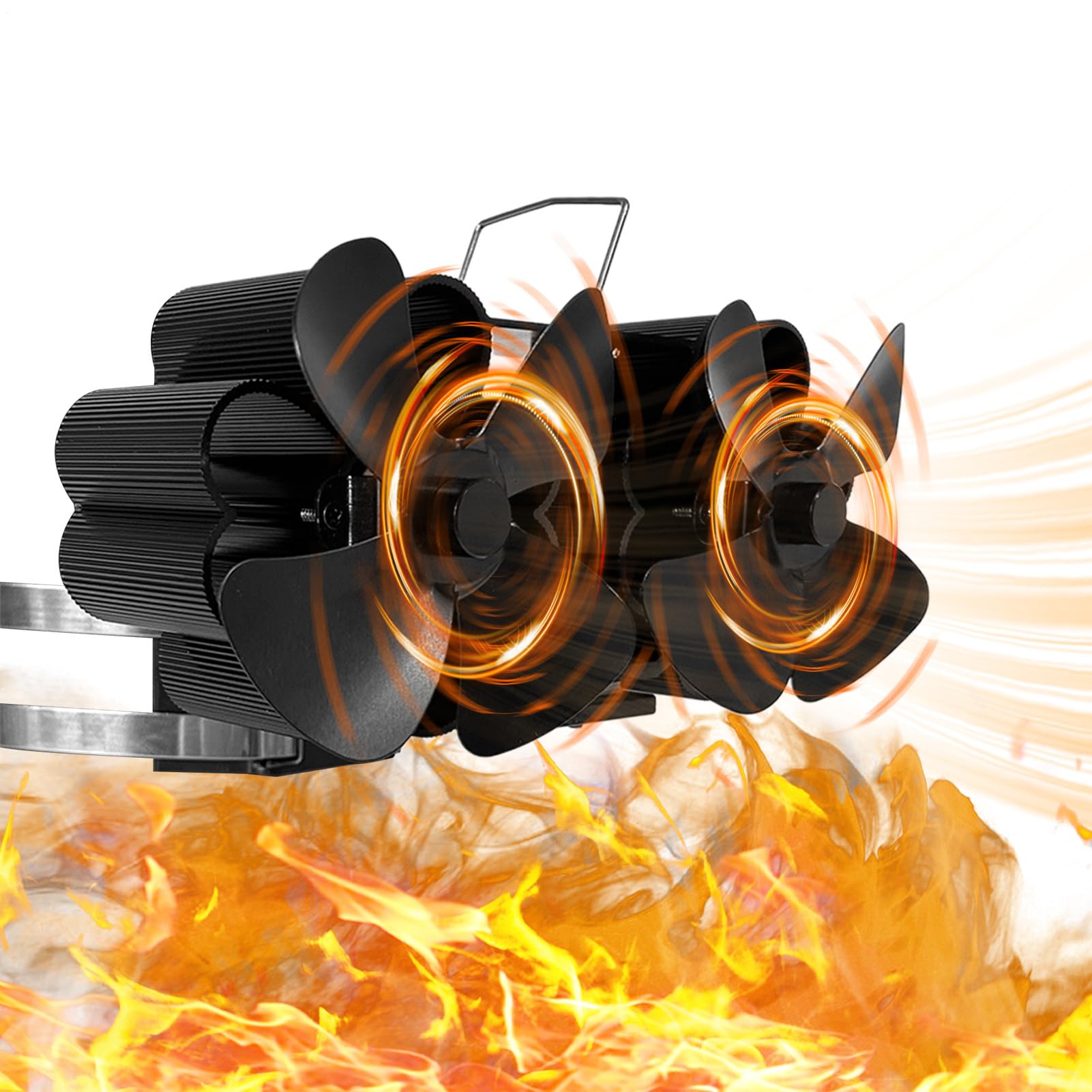 Ventilatore Termoelettrico Per Stufa A Legna Basso Rumore, Protezione | Montaggio Parete Circolazione D'Aria Calda Per Stufe A Pellet, Legna, Carbone E Ca