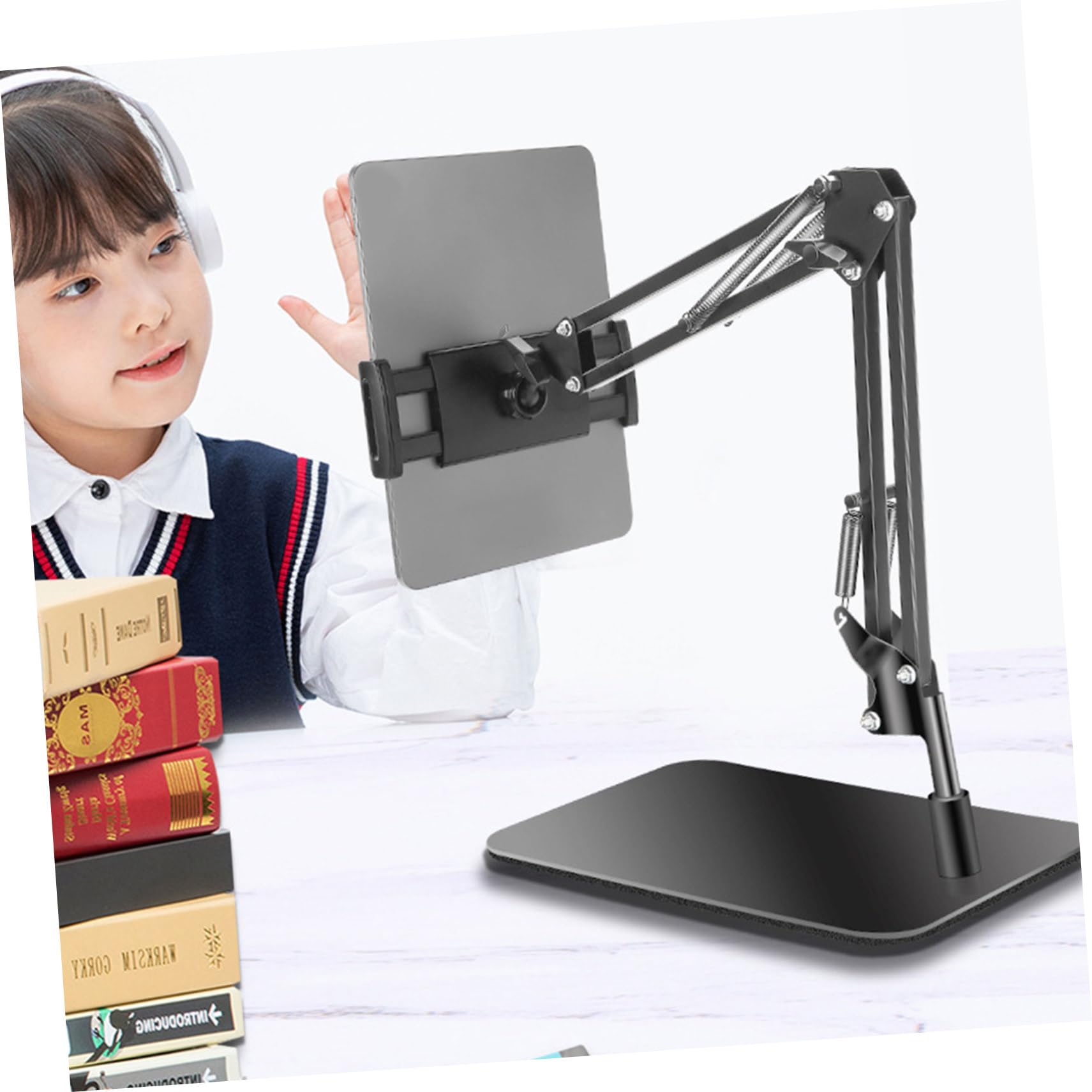 KOMBIUDA Soporte de Teléfono Ajustable Escritorio Soporte de Tableta Móvil con Rotación Regulable Compatible con Smartphones y Tablets Casa y Oficina