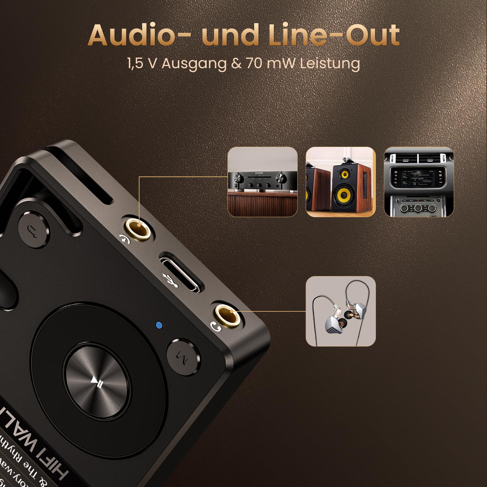 HIFI WALKER H2 MP3 Player mit Bluetooth 5.2, DSD DAC Hi-Res FLAC Verlustfreier Musikplayer, Tragbarer Digitaler Audioplayer 64GB Speicher erweiterbar bis 512 GB