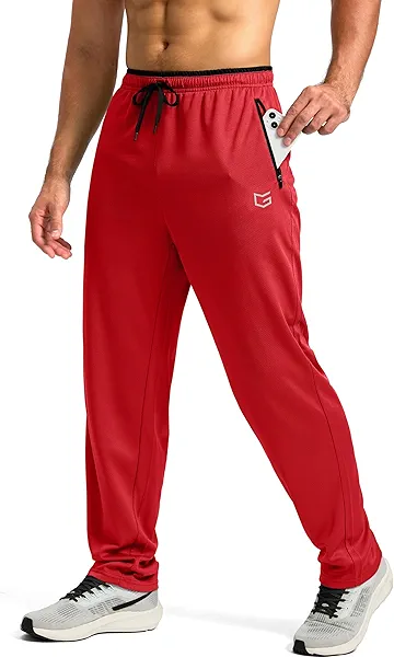 G Gradual Men's Sweatpants Mesh Lightweight with Zip Pockets Breathable Quick Dry Athletic Pants for Workout Running