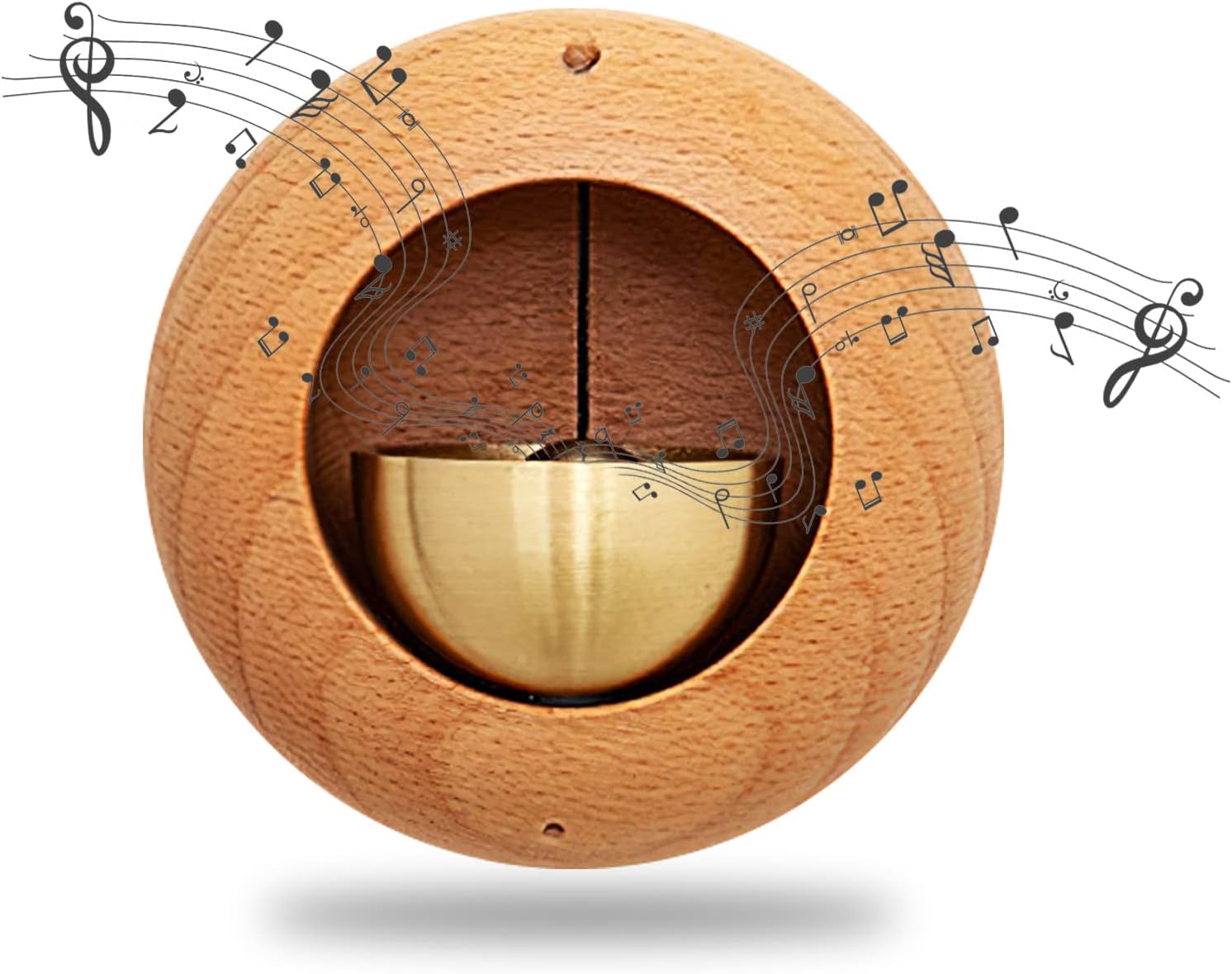 Shopkeepers Bell for Door Opening Round Wooden Shopkeepers Bell