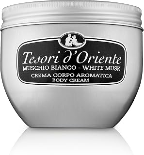 Tesori d'Oriente Body Cream for Women, Moisturizing Cream, Womens Body Cream, Essential Ingredients for Body & Skin Care, with White Musk Fragrance-10.1 fl oz [Made in Italy]- (White Musk)