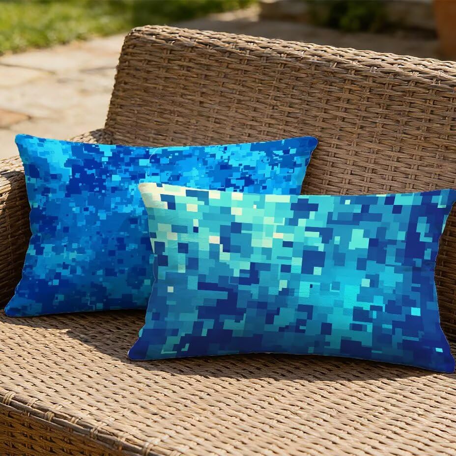 Housses de coussin de jardin 60x90 imperméables et anti-UV bleu