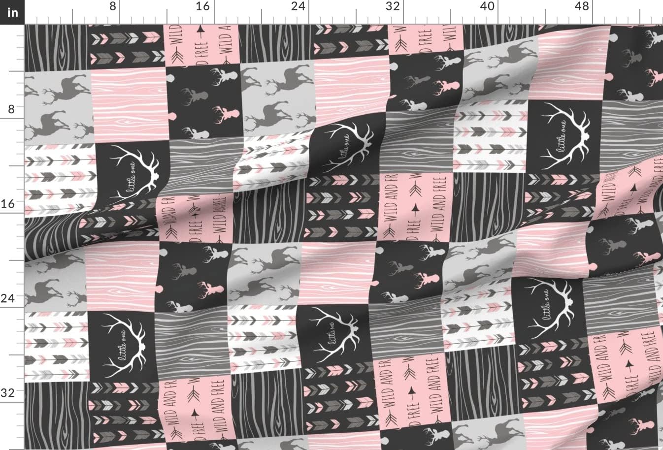 Spoonflower Fabric - Girl Woodland Wholecloth Printed on Upholstery Velvet Fabric Fat Quarter - Upholstery Home Decor Bottomweight Apparel