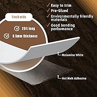 Vista 230 de GSCIT Club Bandas de borde de roble, rollo de 1 pulgada x 10 pies de bandas de borde de chapa - Cinta de madera real flexible previamente pegada