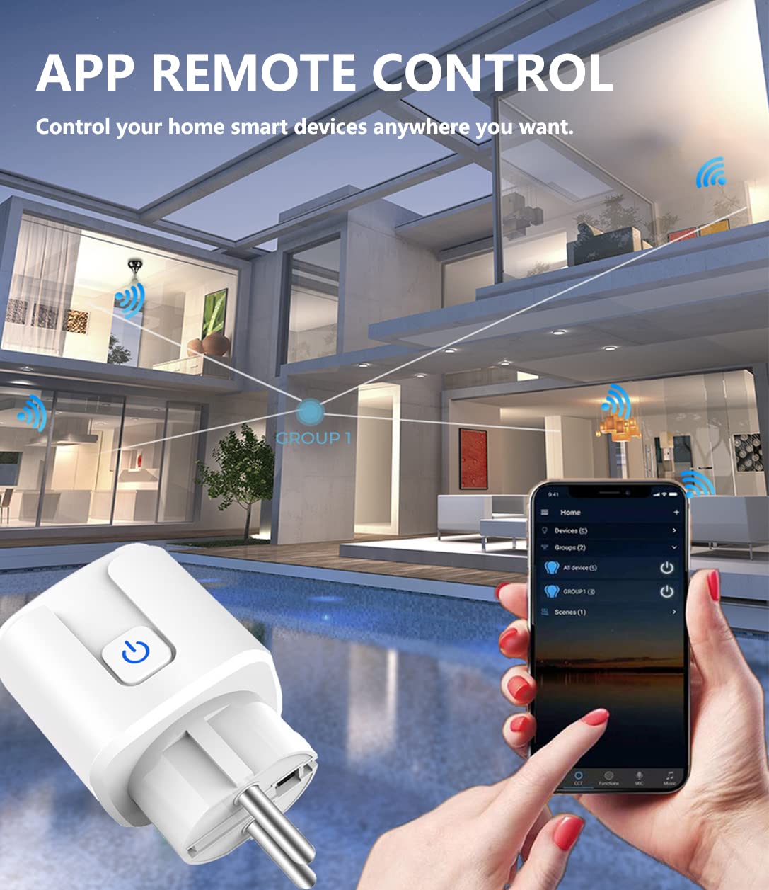 Meross Presa Smart Italiana, Presa WiFi con Monitoraggio Consumi, Presa Intelligente 16A, Funzione Timer, Compatibile con Alexa, Google Home e SmartThings, Controllo Vocale e Remoto, 3840W, 1 Pezzo