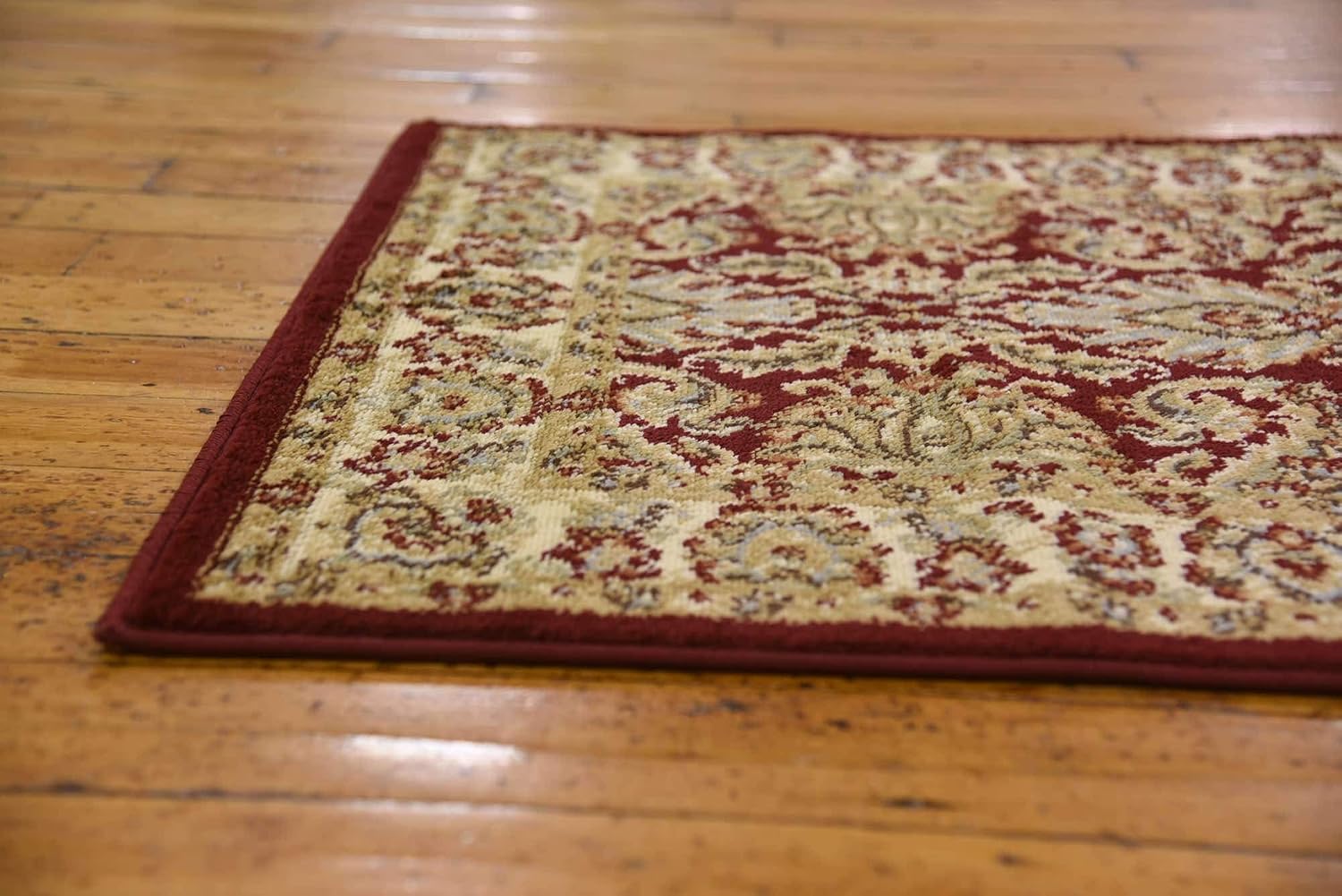 Unique Loom Voyage Collection Area Rug - Asheville (2' 7" x 10' Runner Red/Cream)