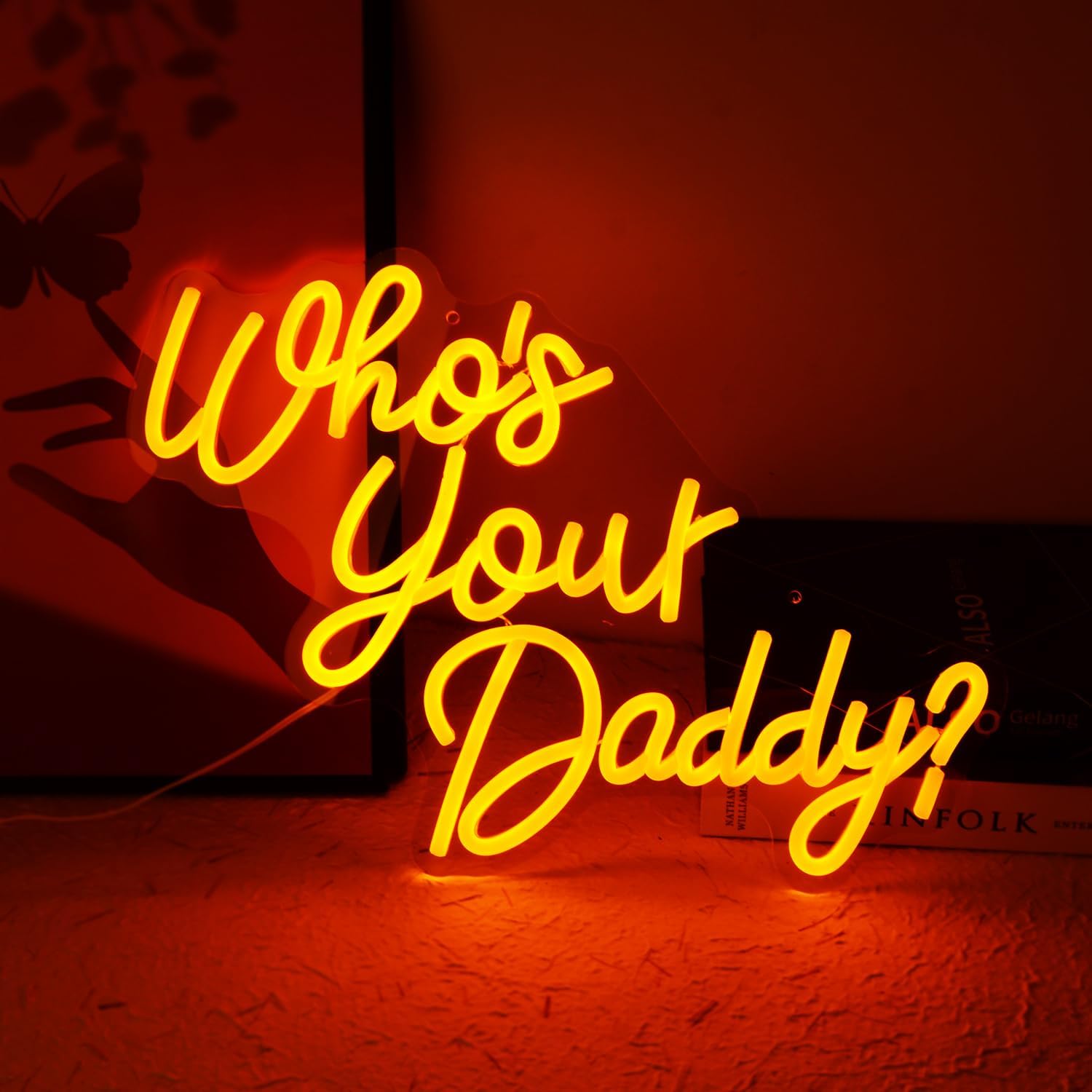 Amazon.com : Who’s your daddy? Neon Signs Big Dad Gold LED Neon Light