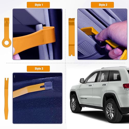 Miniatura 43 de GOOACC Kit de herramientas de eliminación de molduras automáticas de 9 piezas, kit de herramientas antiarañazos para el audio del automóvil, kit