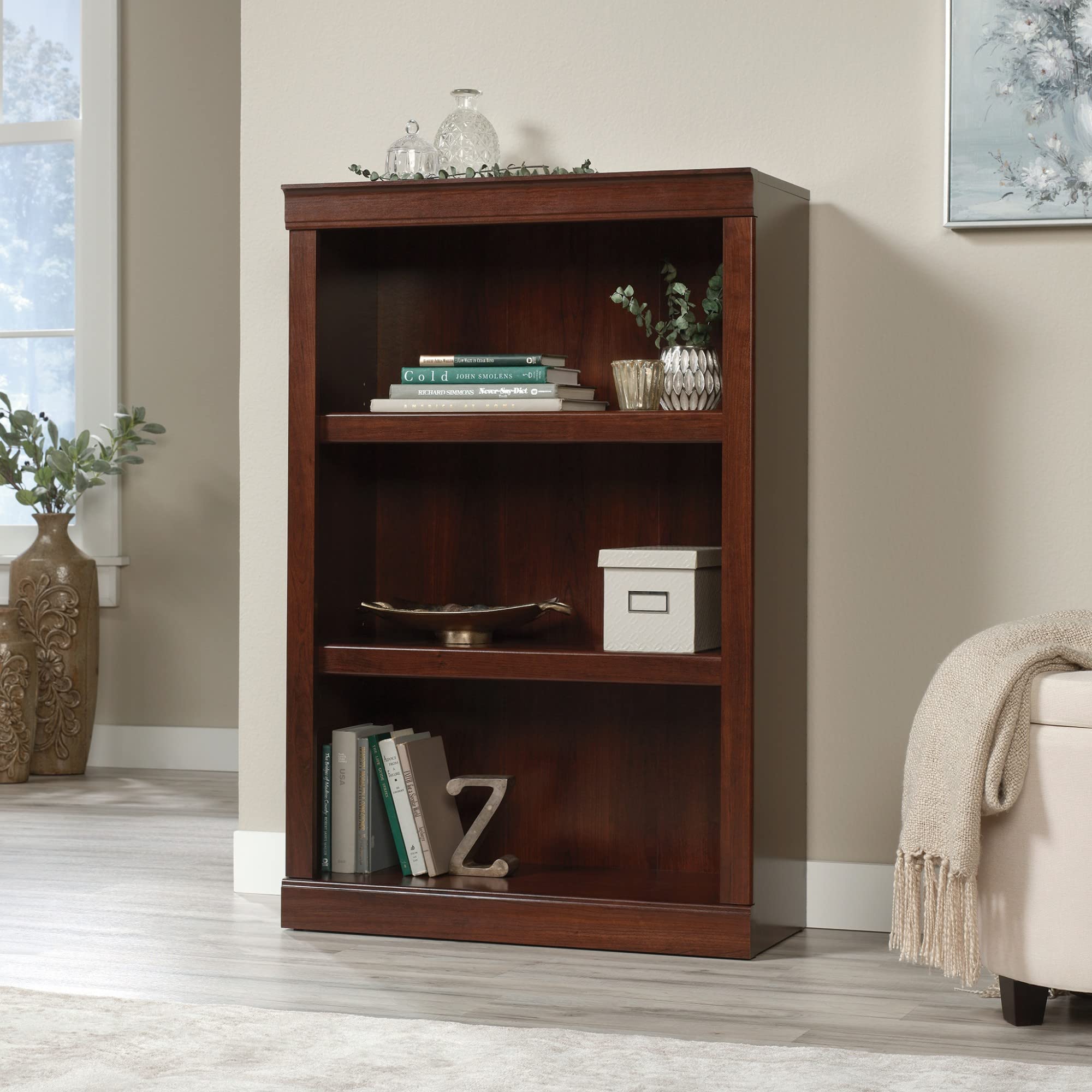 Realspace(r) 45"H 3-Shelf Bookcase, Mulled Cherry