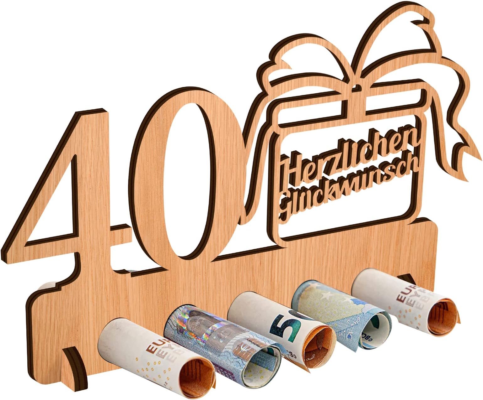 40th Birthday Money Gift Wood, Money Gifts Packaging, Creative Money Gifts for Anniversary, Gifts for 40th Birthday, Women, Men, Gift, Friends, Family