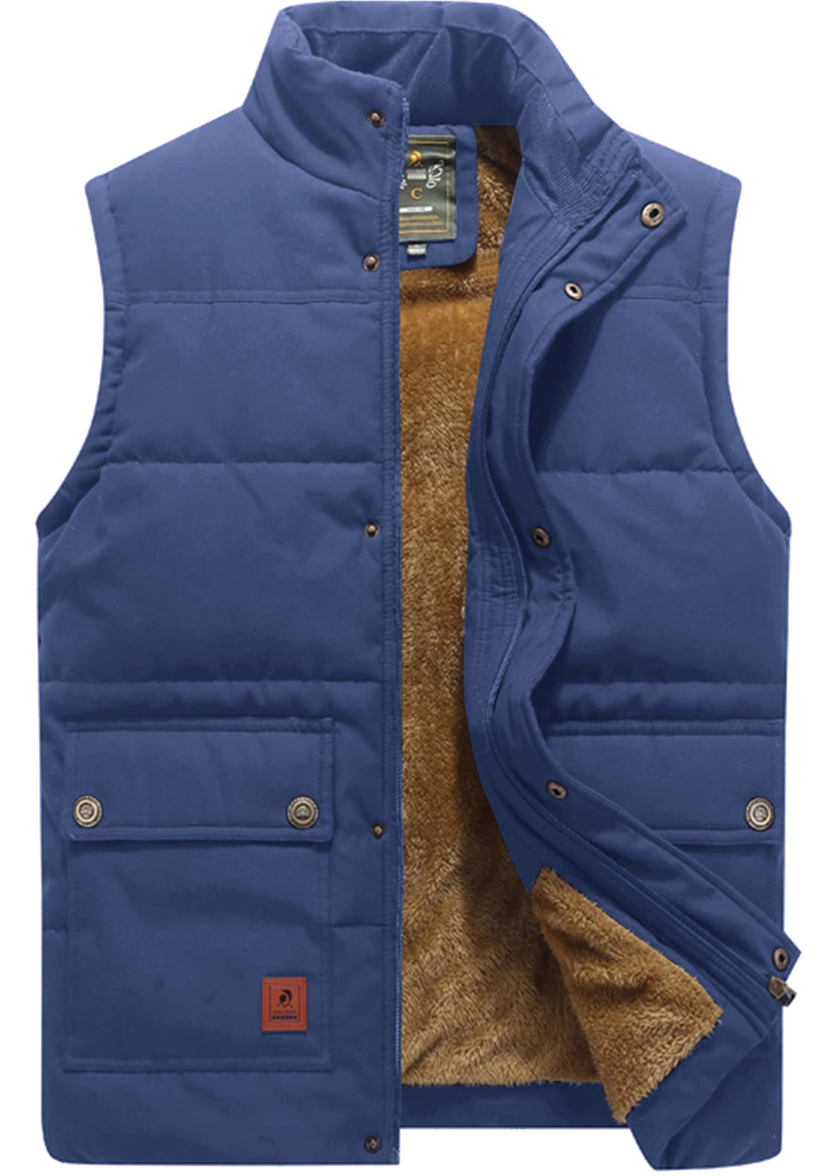 VtuAOL Men's Outerwear Vest for Men Winter Puffer Vests Fleece Lined Outdoor Warm Sleeveless Jackets