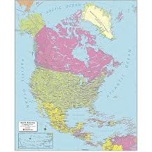 MapSherpa North America Political Wall Map - Compact - 16 x 19.75 inch Poster - Front Lamination