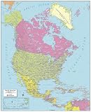 MapSherpa: North America Political Wall Map - Compact - 16 x 19.75 inch Poster - Front Lamination