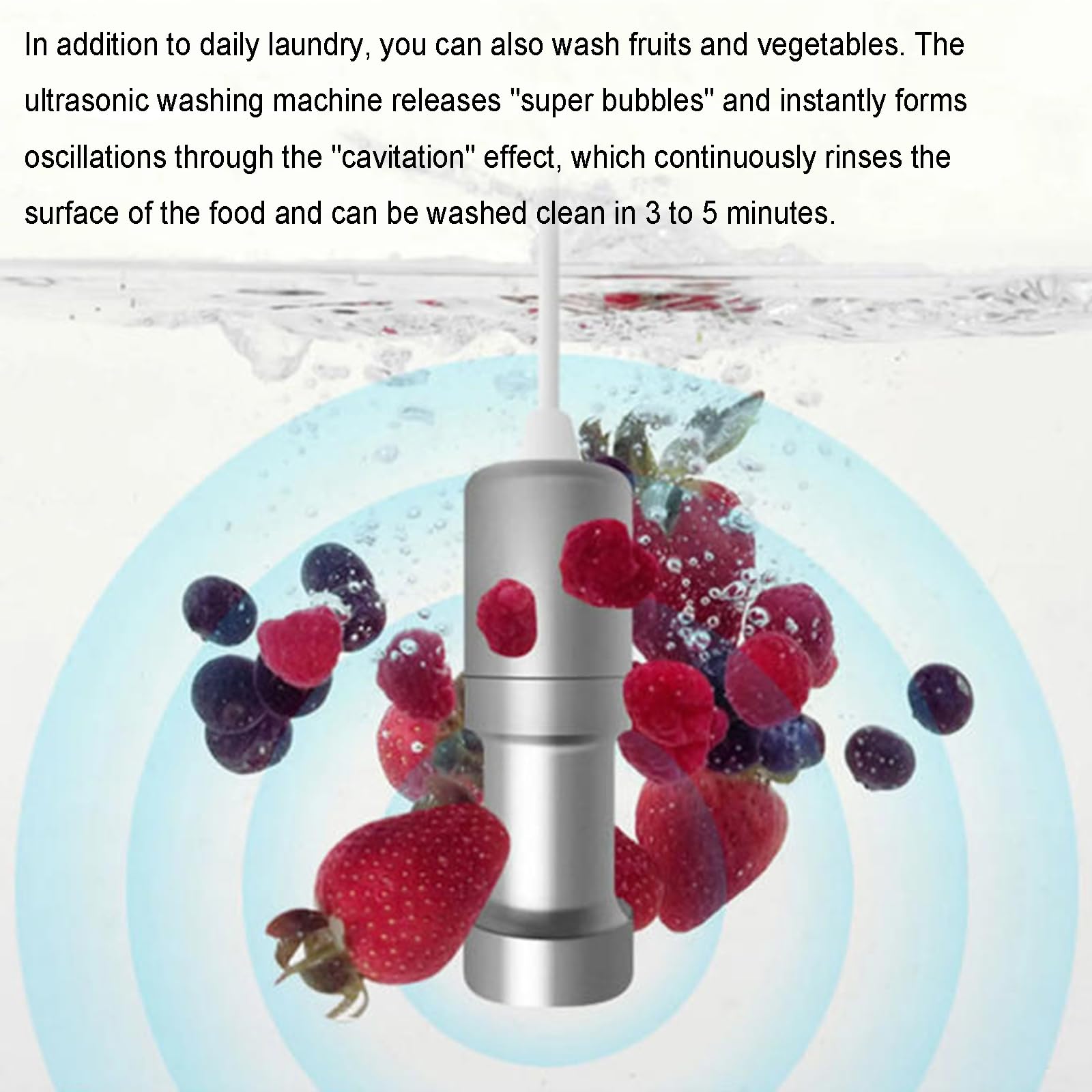 COYEUX Máquina de Limpieza de Joyas Sumergible Profesional, Limpiador ultrasónico de frecuencia de 60 kHz, Pantalla táctil LCD de Modo Opcional, para Limpiar Frutas, Verduras, Platos, Ropa, Vasos