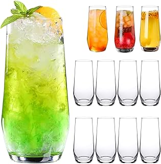 18oz Drinking Glasses, Highball Glasses Set of 12,Sutiable for Glasses f...