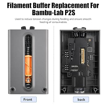 Bambu Lab P2S 3Dプリンター用の竹製オリジナルフィラメントバッファー交換用。給紙プロセス中の張力変動を軽減し、スムーズなフィラメント送りを実現。
