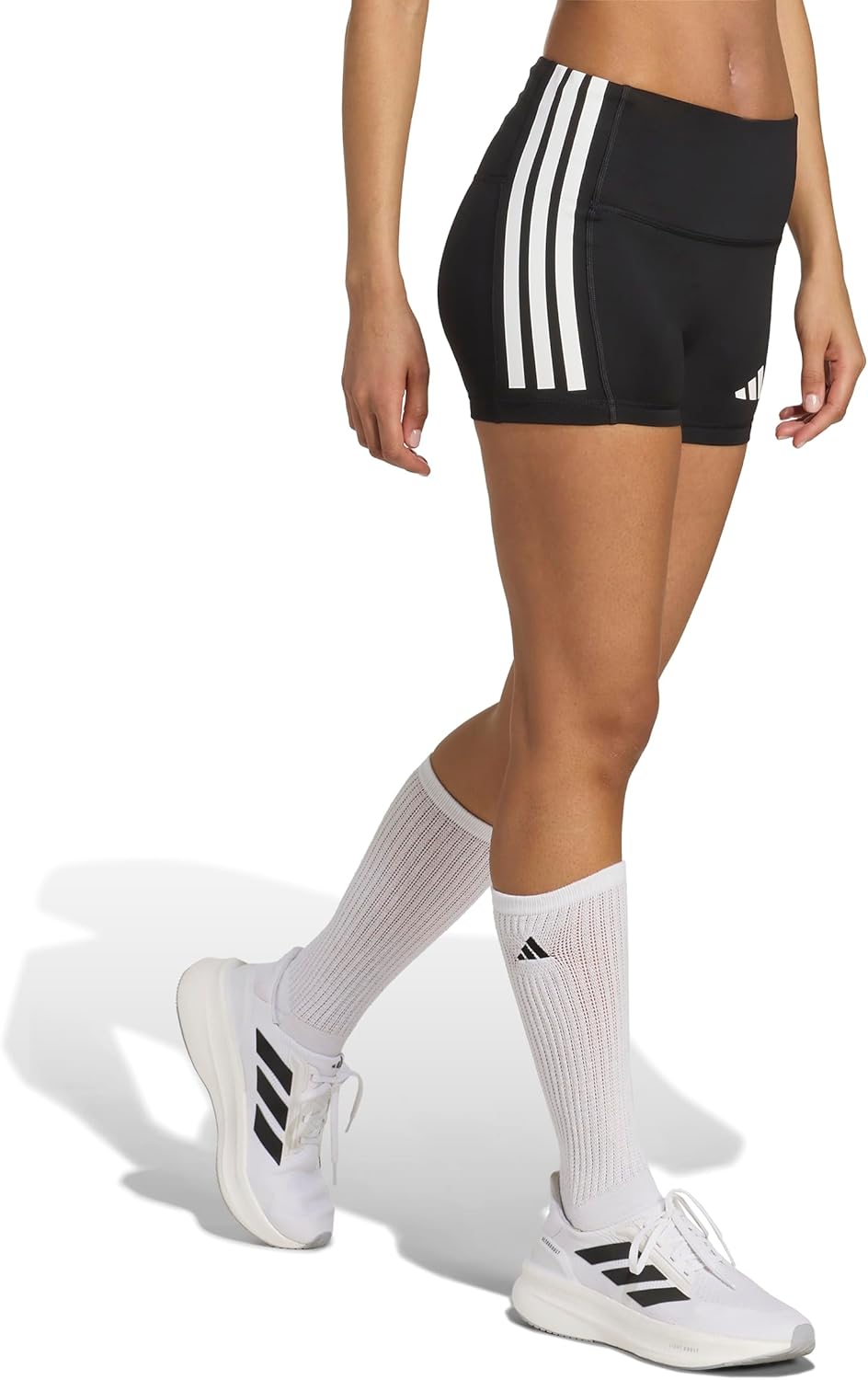 Adidas Womens Volleyball 3-Stripes 4-inch Shorts - Image 2